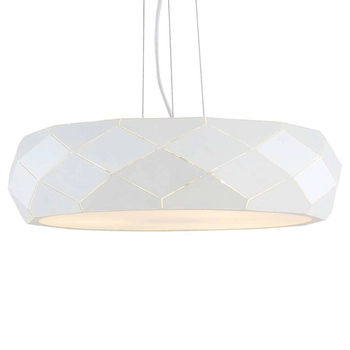 LAMPA wisząca REUS LP-8069/1P WH Light Prestige geometryczna OPRAWA okrągła zwis metalowy biały