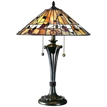 Lampa stołowa witrażowa Bernwood 63951 Interiors Tiffany kwiaty