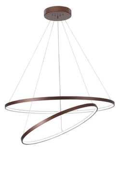 Nowoczesny żyrandol salonowy Banda rings LED 85W 3000K brązowy