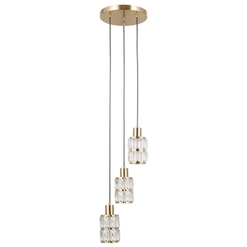 Wisząca lampa do salonu szklana Alma PND-40668-3-HBR złoty przezroczysty