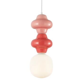 Lampa ceramiczna wisząca Latera PND-94331C-1S-MLTI różowa