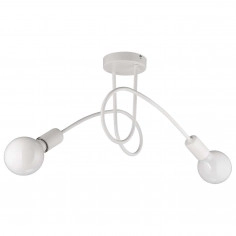 Plafon LAMPA sufitowa VEN W-LOOP/2 WH metalowa OPRAWA pręty sticks loft białe