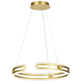 LAMPA wisząca KIARA MD17016002-1E GOLD Italux metalowa OPRAWA okrągła LED 80W 3000K pierścień ring zwis złoty