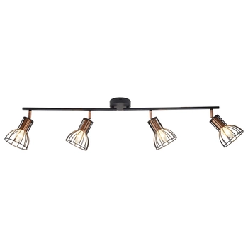 Plafon LAMPA sufitowa SOFIA 4 310965 Polux industrialna OPRAWA metalowa listwa regulowane reflektorki miedź czarne