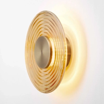 Lampa ścienna BERMUDEZ złota LE44929 1xLED 8W 3000K owalna ryflowana