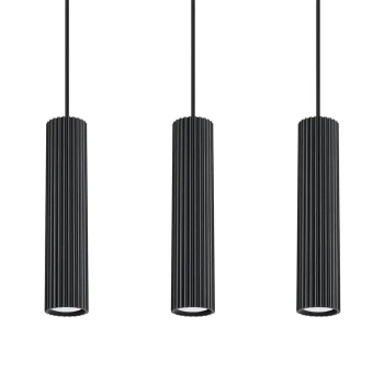 Lampa wisząca potrójna KARBON SL.1575 tubka podłużna czarna