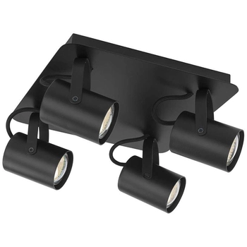 Sufitowa LAMPA natynkowa KAMERA 32555 Sigma kwadratowa OPRAWA metalowa plafon regulowane reflektorki czarne