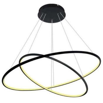 LAMPA wisząca SLIM/000010/4000/B MDECO metalowa OPRAWA okrągły ZWIS LED 53W 4000K do biura czarny