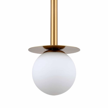 Złota lampa wisząca Roma LP-1345/1P GD Light Prestige mleczna szklana kula