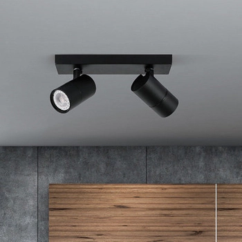 Sufitowa LAMPA plafon LACONI SPL-2813-2B-BL Italux regulowana OPRAWA metalowe reflektorki na listwie czarne