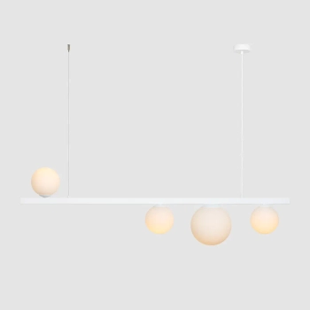 Wisząca lampa szklana GARDA 1099L molekuły okrągłe białe