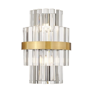 Lampa ścienna Constantinople W0567-02A-B52G Zumaline przezroczysty złoty OUTLET