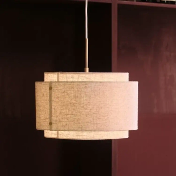 Wisząca lampa ekologiczna TAKAI beżowa 2620003018 1xE27 nad stół do salonu