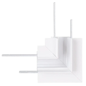 Szynowy kątowy łącznik magnetyczny MT0025 ściana-sufit biały