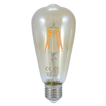 Klimatyczna żarówka podłużna Vintage Amber 304513 Polux ST64 LED 4W E27 edison 320lm 230V biała ciepła