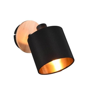 Przyścienna lampa regulowana IKERIS DL030-81331 drewniany czarny złoty