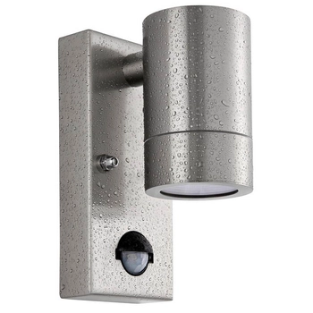 Lampa na elewację z czujnikiem ruchu Palin PIR 101351 tuba IP65 srebrna