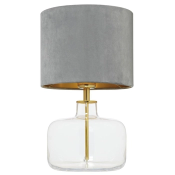 Abażurowa lampka nocna LORA 41067108 stojąca lampa szara hol