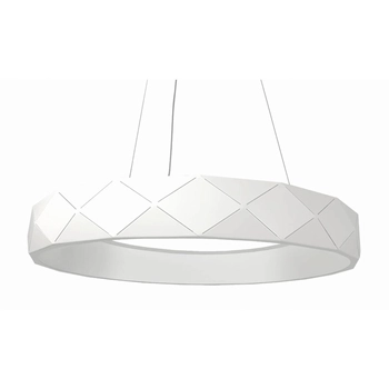 Geometryczna LAMPA wisząca REUS LP-8069/1P LED WH Light Prestige okrągła OPRAWA metalowa LED 36W 4000K pierścień ring zwis biały