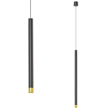 Zwis nad łóżko Q I wisząca lampa sopel czarno złoty tuba