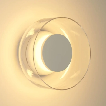 Kinkiet ścienny art deco DONUT ST-5072W biały szklany metalowy LED 6W do sypialni