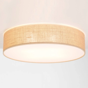 Sufitowa lampa JUTE 47925802 okrągła skandynawska abażurowy loftowy beżowy
