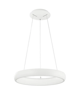 Okrągły żyrandol salonowy Tolu ring LED 32W 3000K metalowy biały