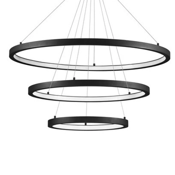 LAMPA wisząca IRUN LE41410 Luces Exclusivas okrąga OPRAWA metalowy ZWIS LED 108W 3000K pierścienie rings czarne