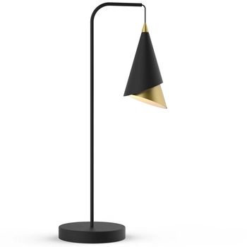 Stojąca LAMPKA biurkowa RAALTO TB-433128-1 Italux metalowa LAMPA stołowa LED 8W 3000K modernistyczna stożek czarny złoty