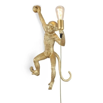 Kinkiet na ścianę małpka Monkey ABR-KAR3-G Abruzzo ozdobny złoty