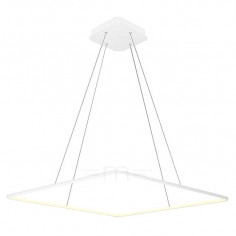 LAMPA wisząca MDECO SLIM/000007/4000/W kwadratowa OPRAWA zwis LED 40W 4000K metalowa ramka biała