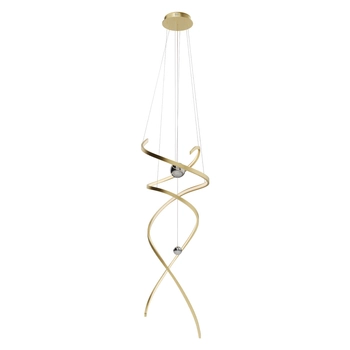 Stylowa lampa wisząca Ritz wstęgi do salonu LED 100W złote
