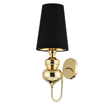 Ścienna lampa z abażurem Queen MB-8046-18 black gold Step klasyczna czarna złota