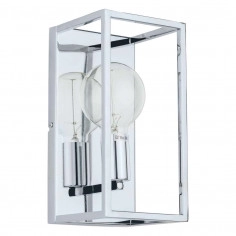 Kinkiet LAMPA ścienna SIGALO MB-BR4366-W1 CH Italux metalowa OPRAWA prostokątna klatka przyścienna loft chrom
