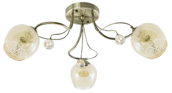 Sufitowa lampa retro 8824/3 21QG z kryształkami mosiądz