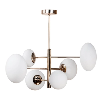 Molekułowa lampa zwisowa Omi 1197 Zumaline kulista biała złota