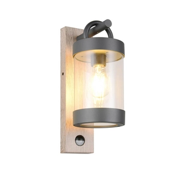 Zewnętrzny kinkiet ścienny CUSTYRA DL135204169 IP44 drewniany czarny