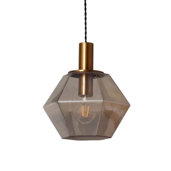 Geometryczna lampa wisząca Baciata ABR-LWS-A-BAC do sypialni bursztynowa