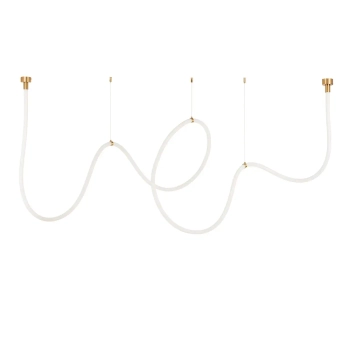Lampa wisząca wąż led SNAKE MD1021-5 gold biała złota metal PVC LED 72W 3000K 5M do sypialni