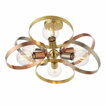 Lampa sufitowa do gabinetu Hoop 91935 Endon mosiądz miedziana nikiel