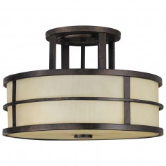 Plafon LAMPA sufitowa FE-FUSION-SF Elstead FEISS okrągła OPRAWA klasyczna abażurowa brąz