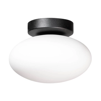 Owalna lampa sufitowa Omi 1186 Zumaline szklana czarna biała