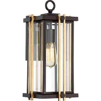 Lampa na elewację zewnętrzna QZ-GOLDENROD2-M Quoizel ogrodowa czarna złota