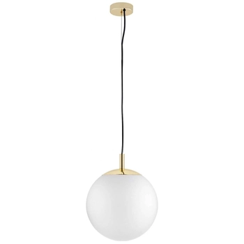 Wisząca LAMPA skandynawska ALUR 10726105 Kaspa kulista OPRAWA szklany ZWIS kula ball hygge złota biała