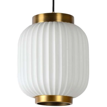 Plisowana LAMPA wisząca GOSSE 13435/01/31 Lucide porcelanowa OPRAWA retro ZWIS angielski biały