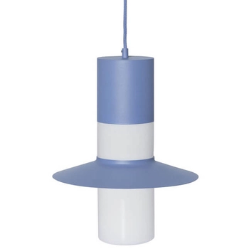 Wisząca lampa art. deco Caponio CPA199P0 nad wyspę biała niebieska