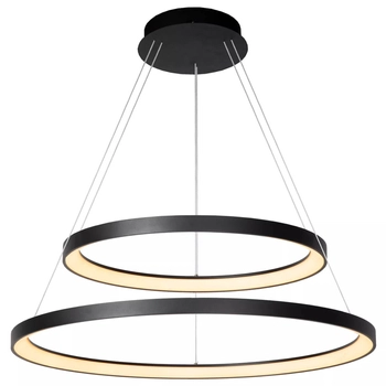Czarna lampa wisząca Vidal rings LED 92W 2700K zwis do jadalni