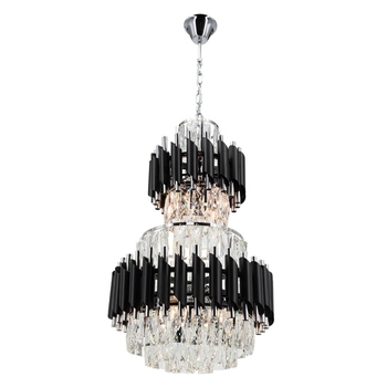 Żyrandol glamour Wersal 6231/6 8C BL wiszący kryształowy czarny chrom