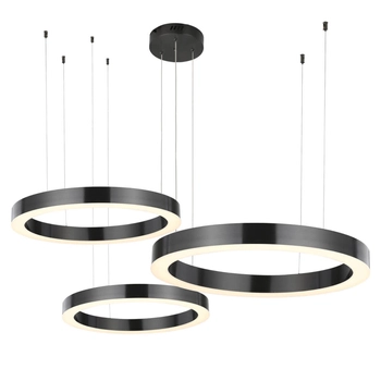 Wisząca lampa CIRCLE ST-8848-60+80+100 black Step LED 112W 3000K pierścień czarny