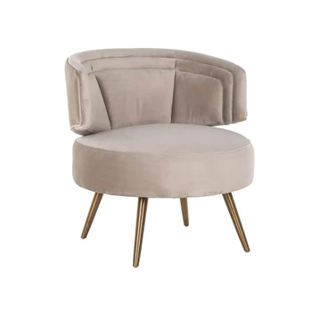 Okrągły fotel Hazel S4559 KHAKI VELVET Richmond Interiors salonowy metalowe złote beżowe